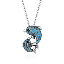 Luxury Story of Dolphin Silver Pendant Necklaces
